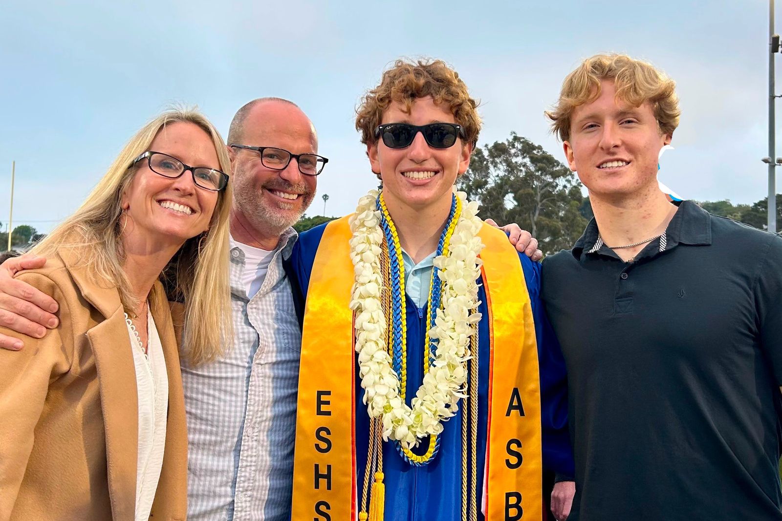 Ryan Baldino and his family at his son's El Segundo High School graduation.